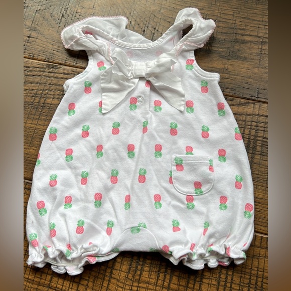 Janie & Jack pineapple romper infant size 0-3 months - Picture 3 of 6